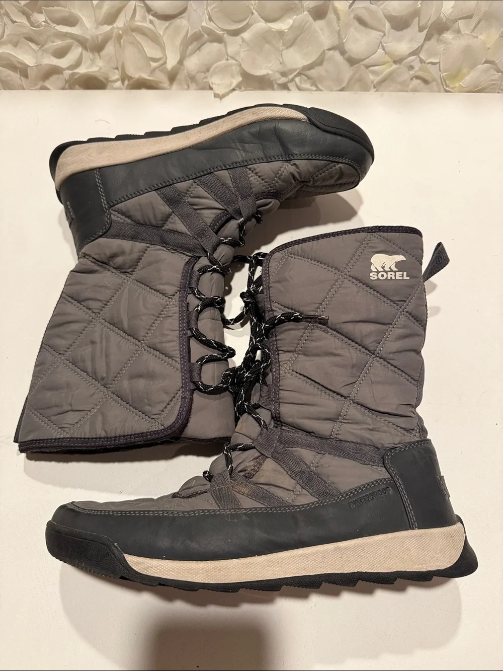 Sorel Black Quilted Tall Lace-Up Winter Boots